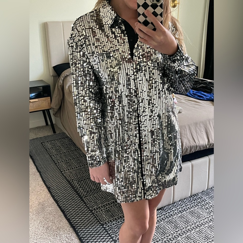 Sequin Tunic, can be worn open or closed